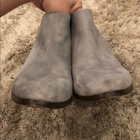 J. Crew Sawyer Gray Suede Leather Ankle Booties - Picture 4 of 8